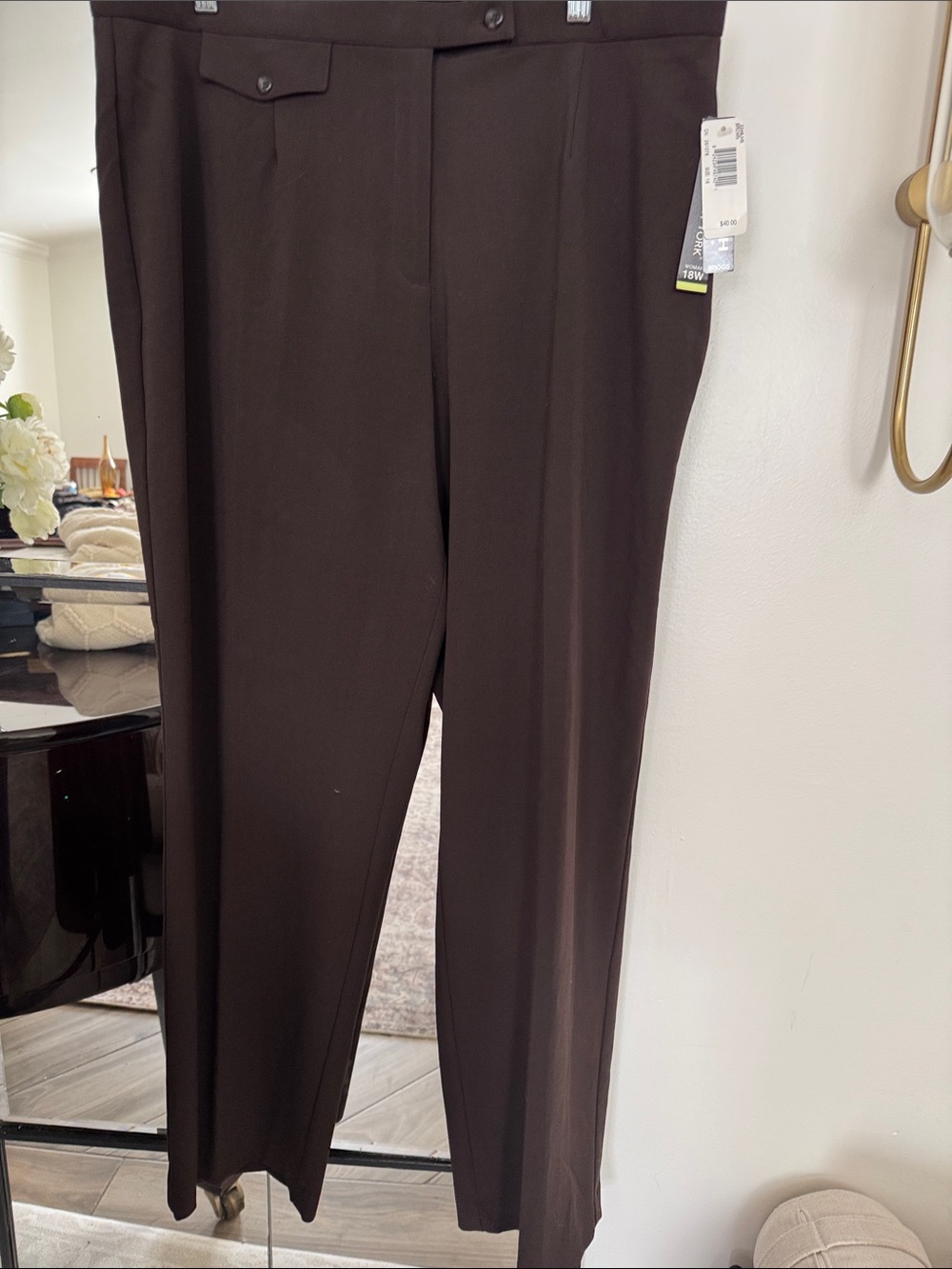 Briggs New York Dark Brown Straight-Leg Trousers